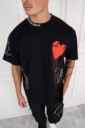 Shattered Oversized T-Shirt - Black