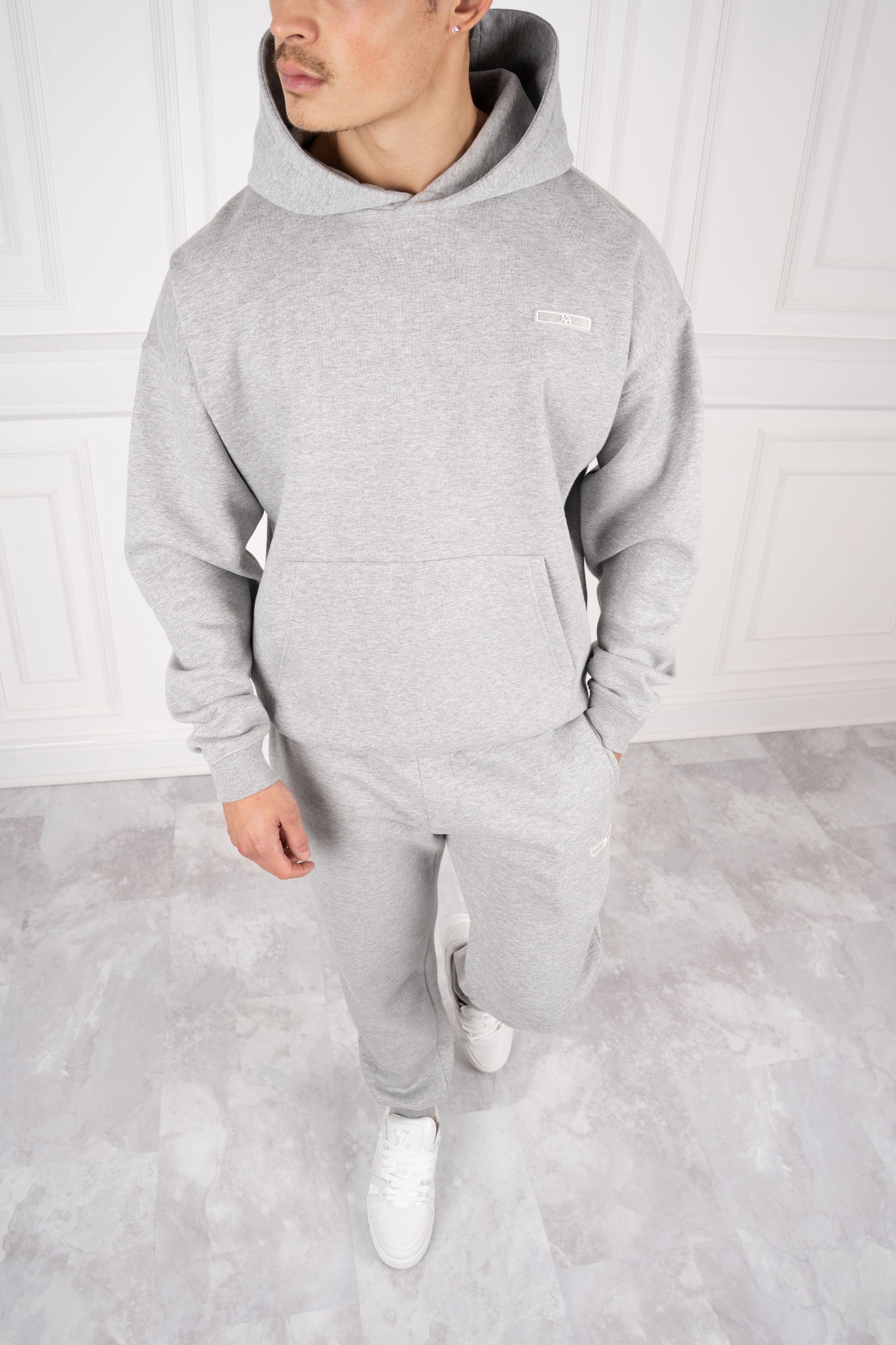 Day To Day Oversized Full Tracksuit - Grey Marl