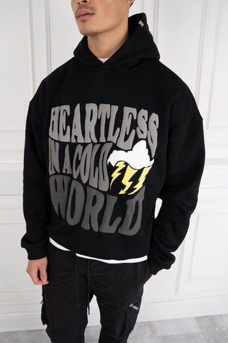 Heartless Puff Print Hoodie - Black