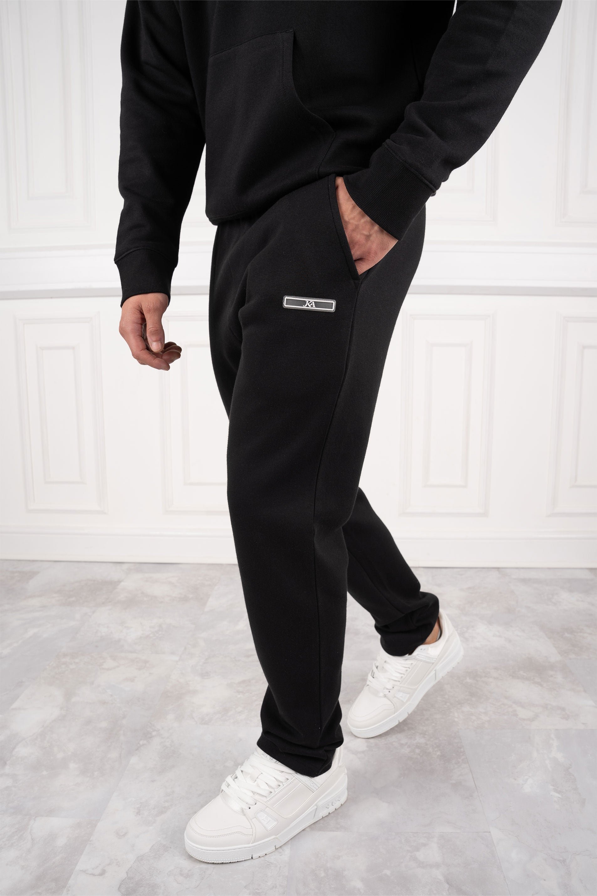 Day To Day Straight Leg Full Tracksuit - Black