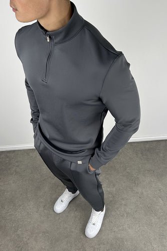 Scuba Quarter Zip Jumper - Charcoal