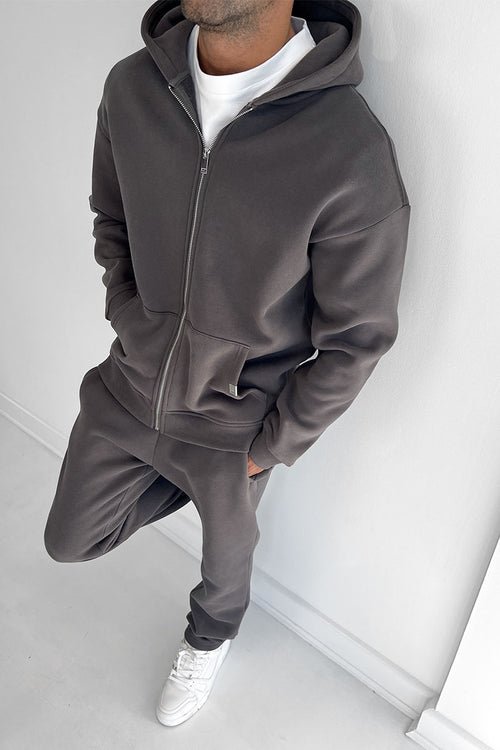 Essential Zip-Up Hoodie - Charcoal