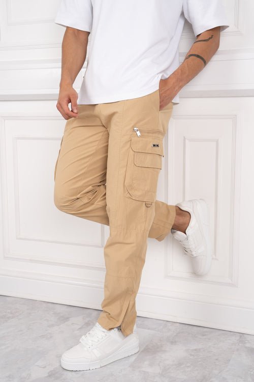 Desert Crinkle Cargo Pants - Stone