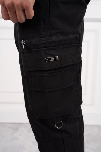 Desert Crinkle Cargo Pants - Black