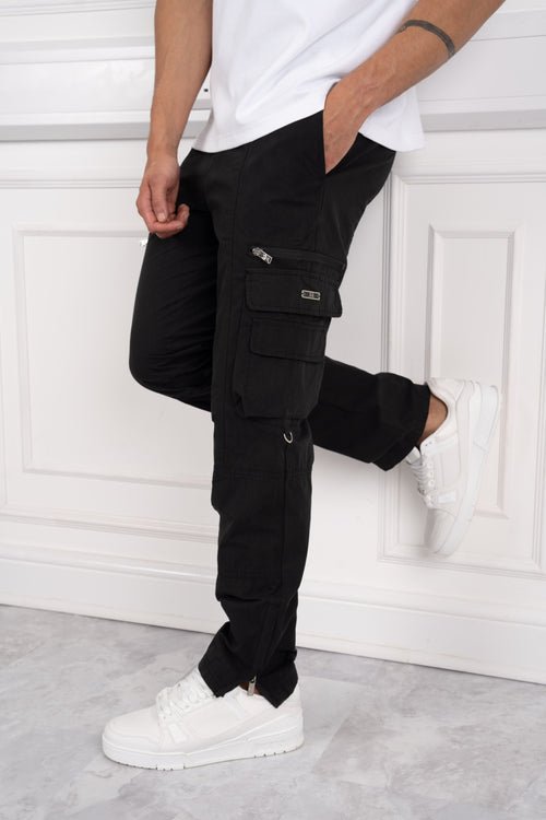 Desert Crinkle Cargo Pants - Black