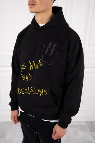 Bad Decisions Oversized Hoodie - Black