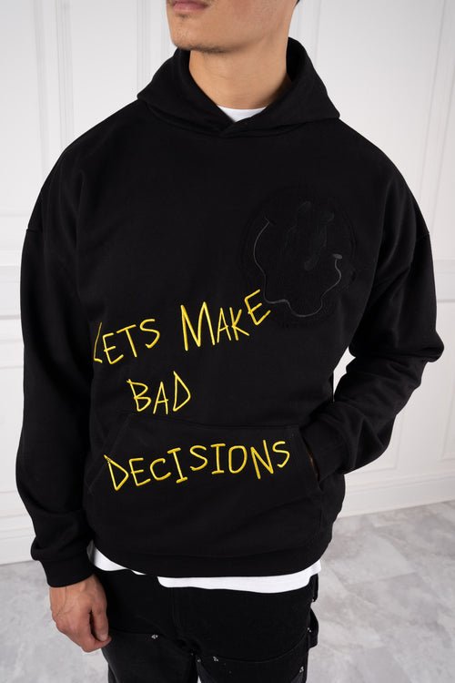 Bad Decisions Oversized Hoodie - Black