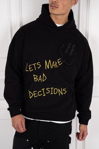 Bad Decisions Oversized Hoodie - Black