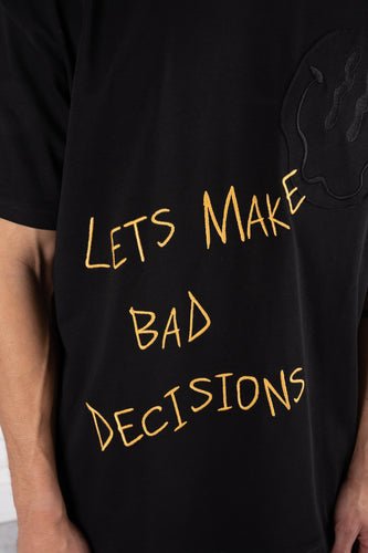 Lets Make Bad Decisions Oversized T-Shirt - Washed Black