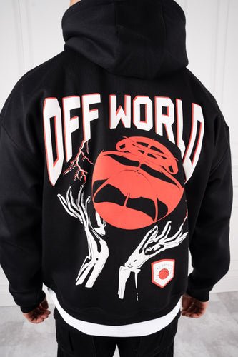 Off World Puff Print Hoodie - Black