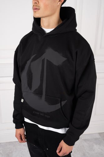 Spray - Chaos Will Reign Oversized Hoodie - Black