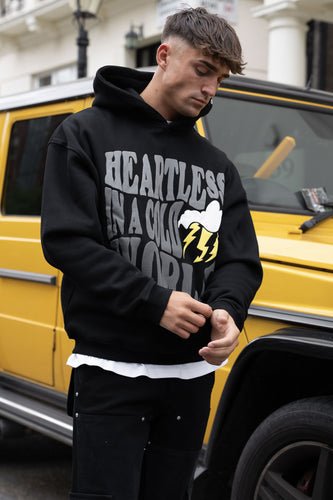 Heartless Puff Print Hoodie - Black