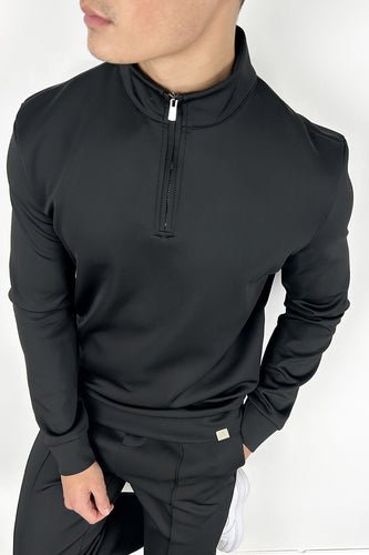 Scuba Quarter Zip Jumper - Black