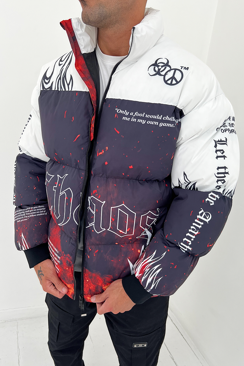 Anarchy Graffiti Print Jacket - Black/White