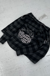 Risk It All Checked Shirt - Black