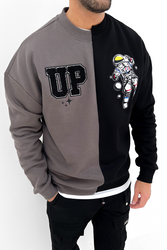 UP Split Panel Sweatshirt - Black/Charcoal