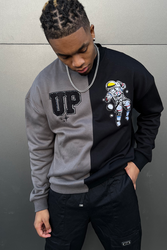 UP Split Panel Sweatshirt - Black/Charcoal